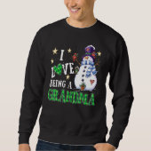 Ich bin Liebe, eine Oma Buffalo Kariert Snowman Ch Sweatshirt (Vorderseite)