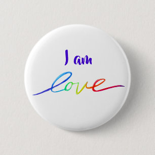 Ich bin Liebe Inspiration Rainbow Word Button-Butt Button