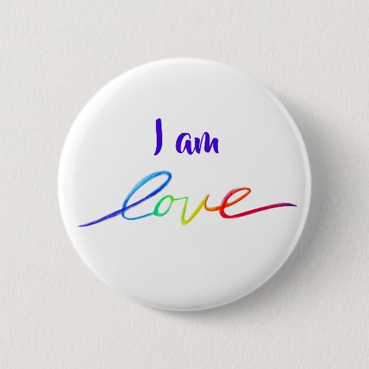 Ich bin Liebe Inspiration Rainbow Word Button-Butt Button (Vorderseite)