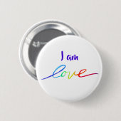 Ich bin Liebe Inspiration Rainbow Word Button-Butt Button (Vorne & Hinten)