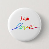 Ich bin Liebe Inspirational Rainbow Word Button-Ta Button (Vorderseite)