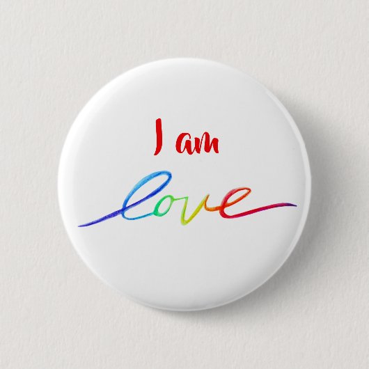 Ich bin Liebe Inspirational Rainbow Word Button-Ta Button (Vorderseite)