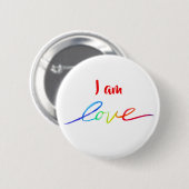 Ich bin Liebe Inspirational Rainbow Word Button-Ta Button (Vorne & Hinten)