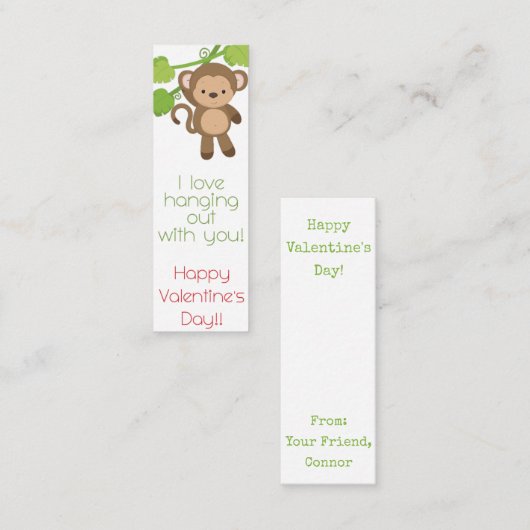 Ich bin Liebe mit dir zusammen! Valentine Lesezeic Mini Visitenkarte (Vorne/Hinten)