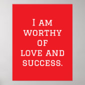 Ich bin Liebe und Erfolg wert Poster (Vorne)
