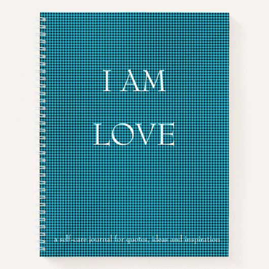 Ich bin LIEBE Zitat Selbstpflege Journal White Tex Notizblock (Vorderseite)