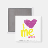 Ich bin Lila/gelb Magnet (Vorderseite/Rückseite)