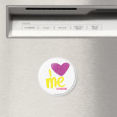 Ich bin Lila/gelb Magnet (In Situ (Geschirrspüler))