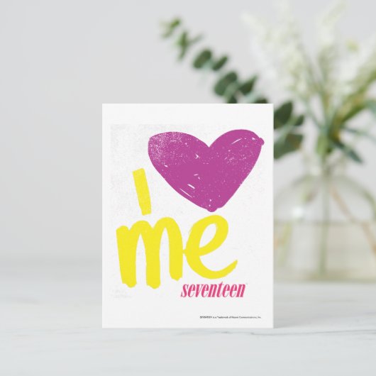 Ich bin Lila/gelb Postkarte (Stehend Vorderseite)