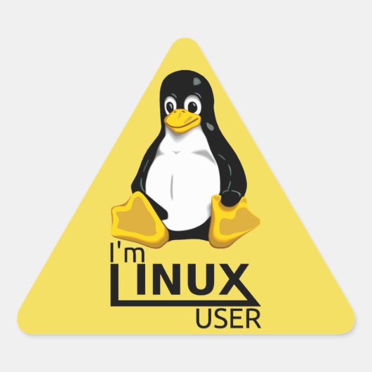 Ich bin Linux-Benutzer Dreieckiger Aufkleber (Vorderseite)
