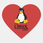Ich bin Linux-Benutzer Herz-Aufkleber (Vorderseite)