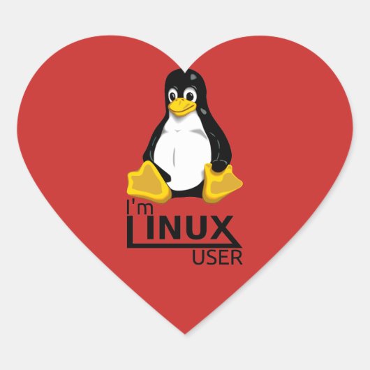 Ich bin Linux-Benutzer Herz-Aufkleber (Vorderseite)