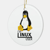 Ich bin Linux-Benutzer Keramik Ornament (Links)
