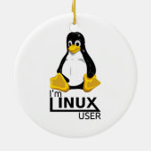 Ich bin Linux-Benutzer Keramik Ornament (Hinten)