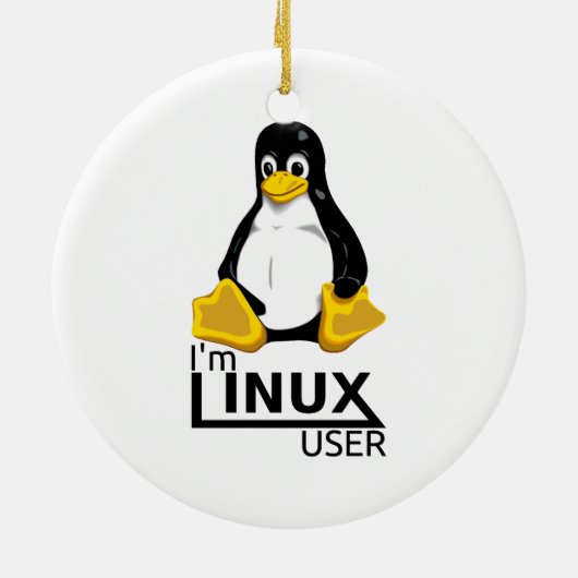 Ich bin Linux-Benutzer Keramik Ornament (Hinten)