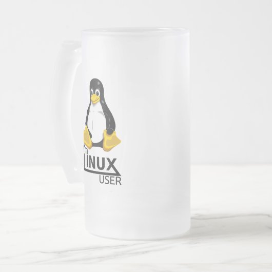 Ich bin Linux-Benutzer Mattglas Bierglas (Vorderseite Links)