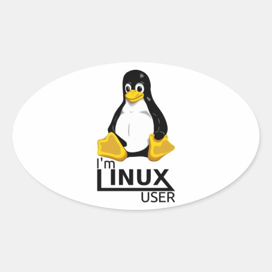 Ich bin Linux-Benutzer Ovaler Aufkleber (Vorderseite)