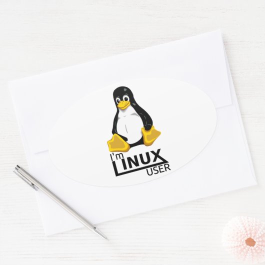 Ich bin Linux-Benutzer Ovaler Aufkleber (Umschlag)