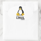 Ich bin Linux-Benutzer Ovaler Aufkleber (Tasche)