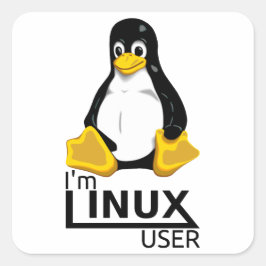 Ich bin Linux-Benutzer Quadratischer Aufkleber
