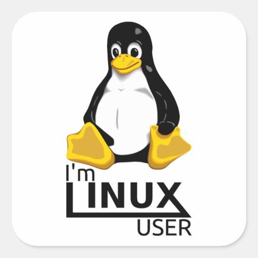 Ich bin Linux-Benutzer Quadratischer Aufkleber (Vorderseite)