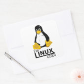 Ich bin Linux-Benutzer Quadratischer Aufkleber (Umschlag)
