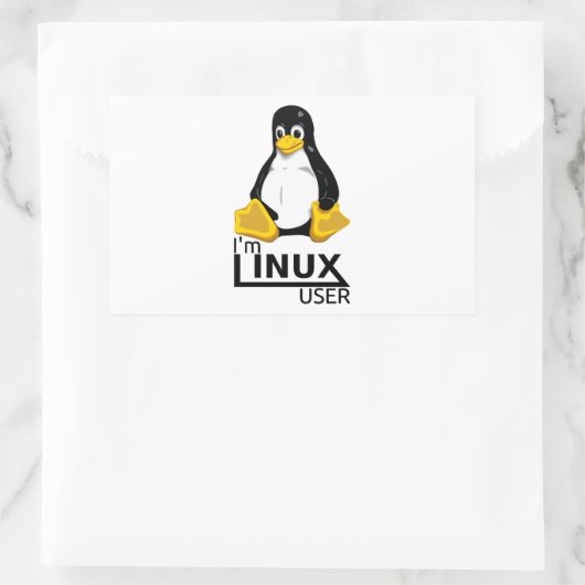Ich bin Linux-Benutzer Rechteckiger Aufkleber (Tasche)
