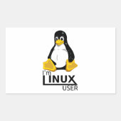 Ich bin Linux-Benutzer Rechteckiger Aufkleber (Vorderseite)