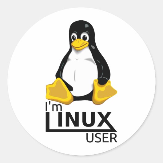 Ich bin Linux-Benutzer Runder Aufkleber (Vorderseite)