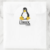 Ich bin Linux-Benutzer Runder Aufkleber (Tasche)