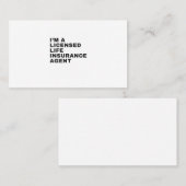 ICH BIN LIZENZIERTER AGENT VON LEBENSVERSICHERUNGE VISITENKARTE (Vorne/Hinten)