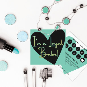 Ich bin Loyal Babe Gold Aquamarin Black Heart Kund Treuekarte