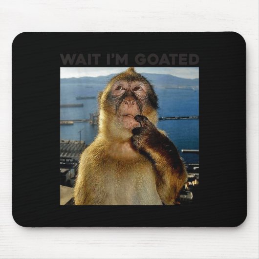 Ich bin lustig, warte, Goated, denkender Affe Meme Mousepad (Vorne)