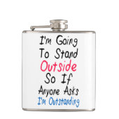 Ich bin - lustiges Zitat, Spaß-Wörter hervorragend Flachmann (Vorderseite)