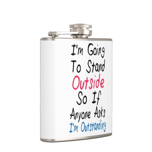 Ich bin - lustiges Zitat, Spaß-Wörter hervorragend Flachmann (Rechts)