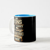 Ich bin Lyons. Ich höre nicht auf, wenn ich müde b Zweifarbige Tasse (Vorderseite Links)