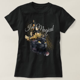 Ich bin magischer Black Cat Ladys Halloween T - Sh T-Shirt