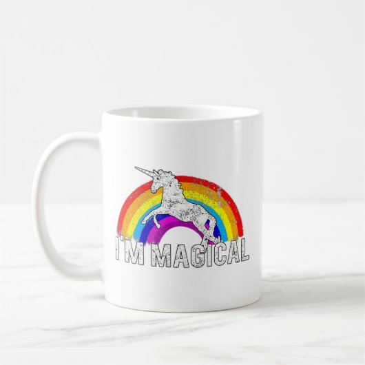 Ich bin magisches Einhorn in Regenbogen Funny und Kaffeetasse (Links)