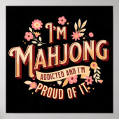 Ich bin Mahjong Addicted | Funny Mahjong Poster (Vorne)