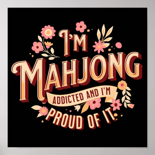 Ich bin Mahjong Addicted | Funny Mahjong Poster (Vorne)