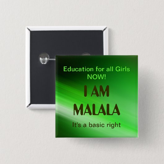 Ich bin Malala Kampagne Button (Vorne & Hinten)
