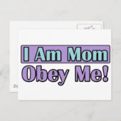 Ich bin Mama, gehorche mir! Postkarte (Vorne/Hinten)