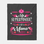 Ich bin Mama Typografie, das ist meine Supermacht Fleecedecke (Vorderseite)
