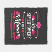 Ich bin Mama Typografie, das ist meine Supermacht Fleecedecke (Vorderseite (Horizontal))