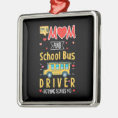 Ich bin Mama- und Schulbusfahrer Ornament Aus Metall (Links)