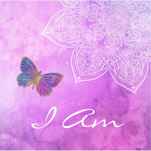 *~* Ich BIN Mandala Meditation Butterfly Sticker (Vorderseite)
