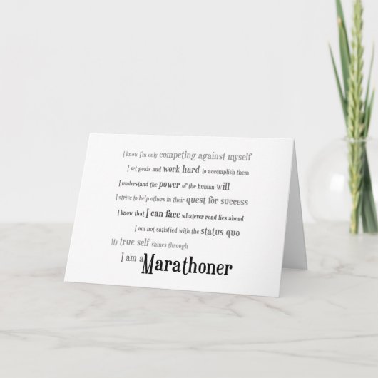 Ich bin Marathonläufer Karte (Vorderseite)