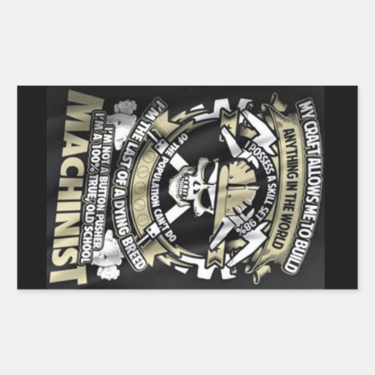 Ich bin Maschinenist Rechteckiger Aufkleber (Vorderseite)