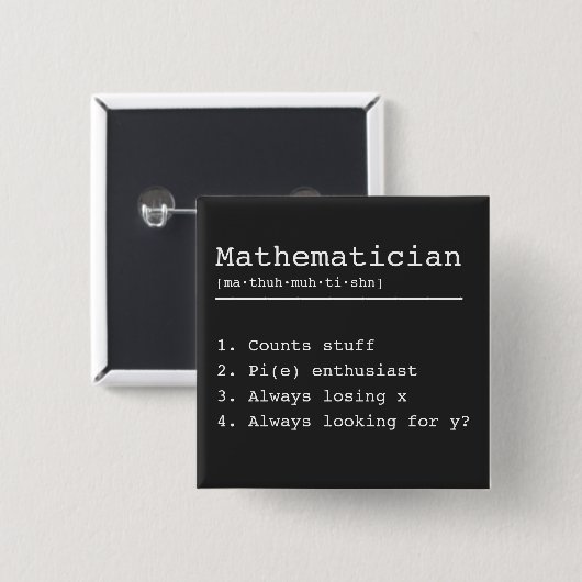 Ich bin Mathematiker Button (Vorne & Hinten)