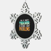 Ich bin Mathematiklehrer Schneeflocken Zinn-Ornament (Rechts)